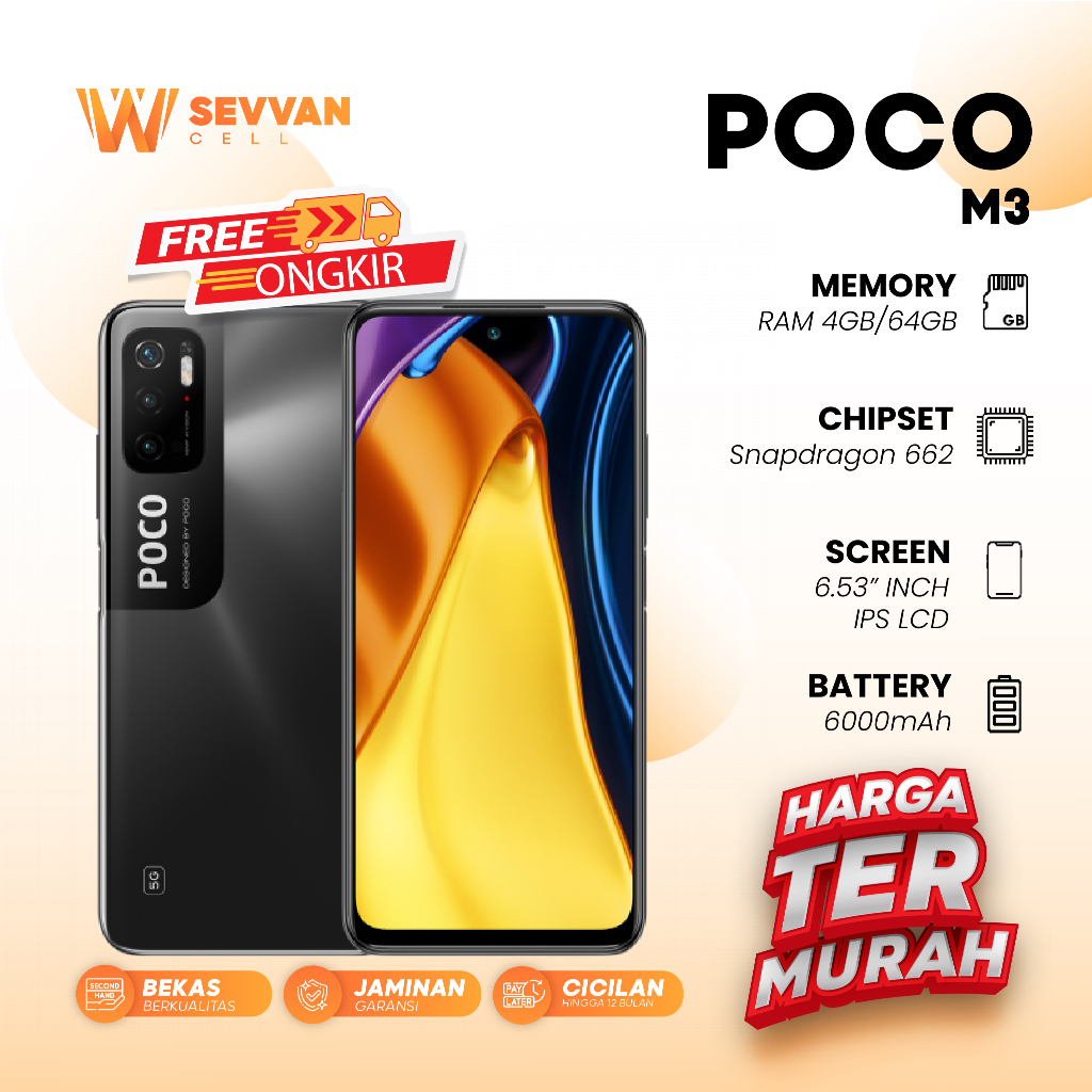 Handphone Poco M3 Ram 4 64 GB