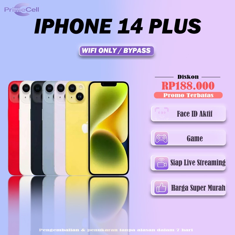 iPhone 14 Plus SECOND ORIGINAL Inter 128/256/512GB Mulus Like New Face ID WiFi-Only Simlock Apple 14