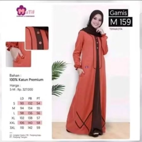 Gamis Mutif M159 Gamis Mutif Kaos Promo Nyaman Simple