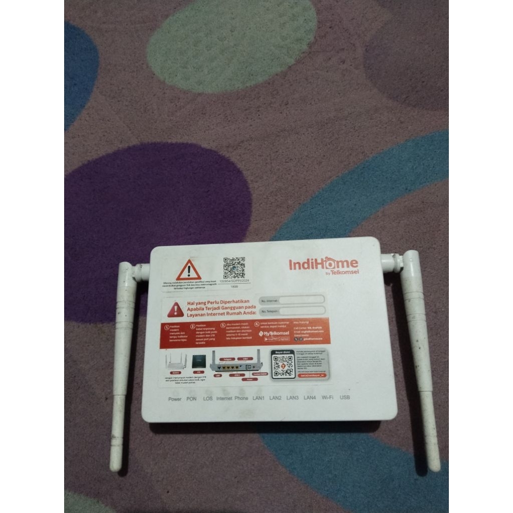 ONT ZTE zxhn F672Y port biru