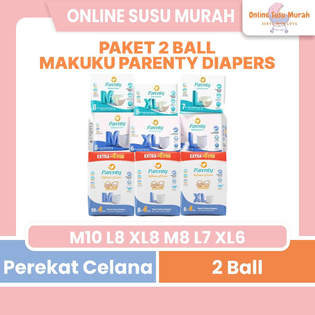 MAKUKU PARENTY PAKET 2 BALL SOFT PANTS & TAPE M 8 L 7 XL 6 POPOK DEWASA M10+4 L8+4 XL4+4 PPKS