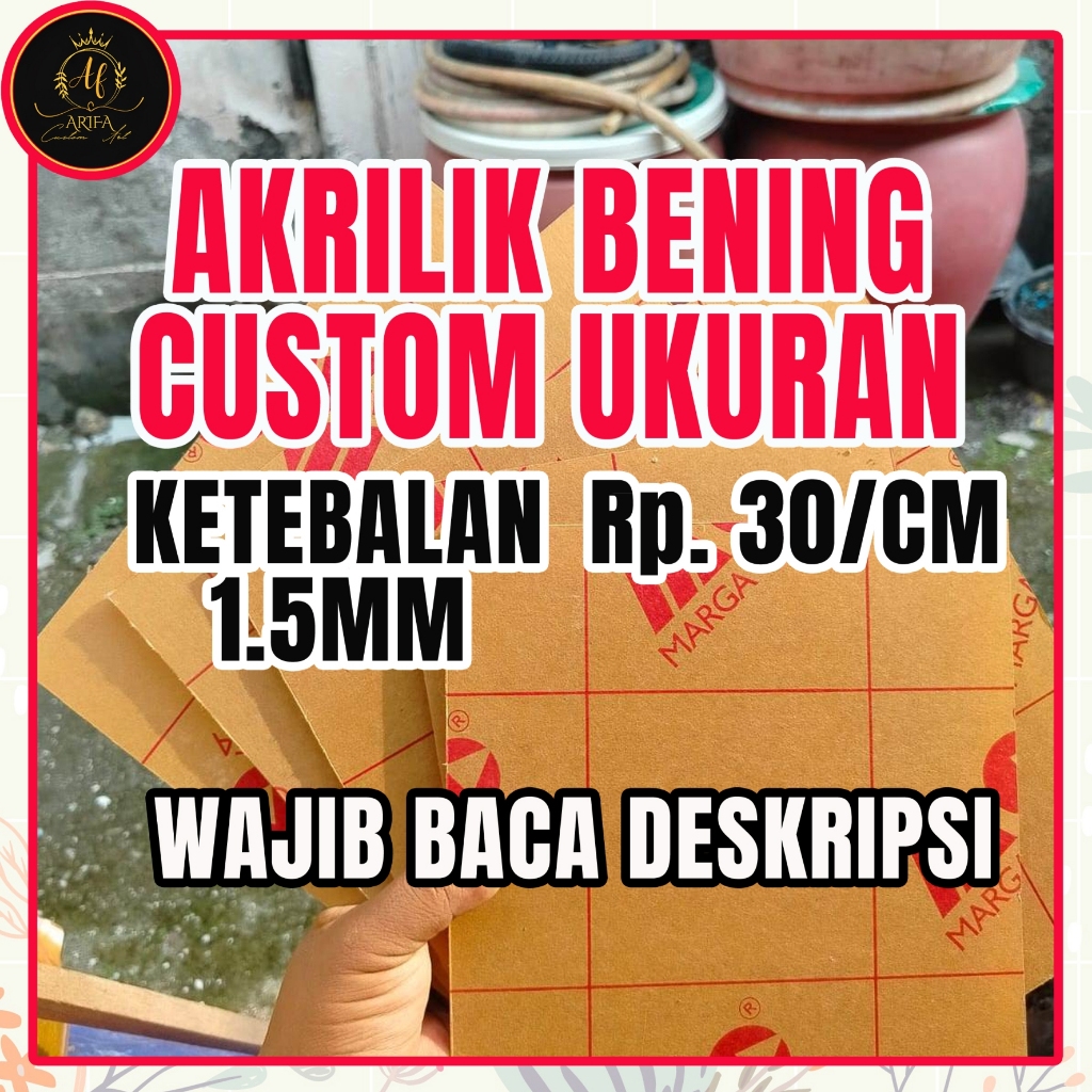Akrilik Lembaran 1.5mm / Acrylic Lembaran Custom Sheet Akrilik Murah ( Wajib Baca Deskripsi )