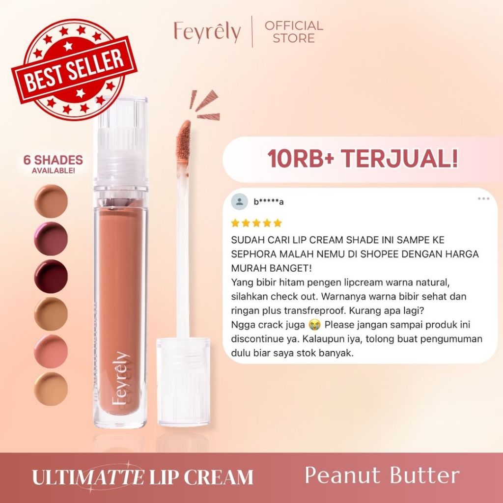 [BEST SELLER] FEYRELY ULTIMATTE LIP CREAM 4GR  - 13 PEANUT BUTTER