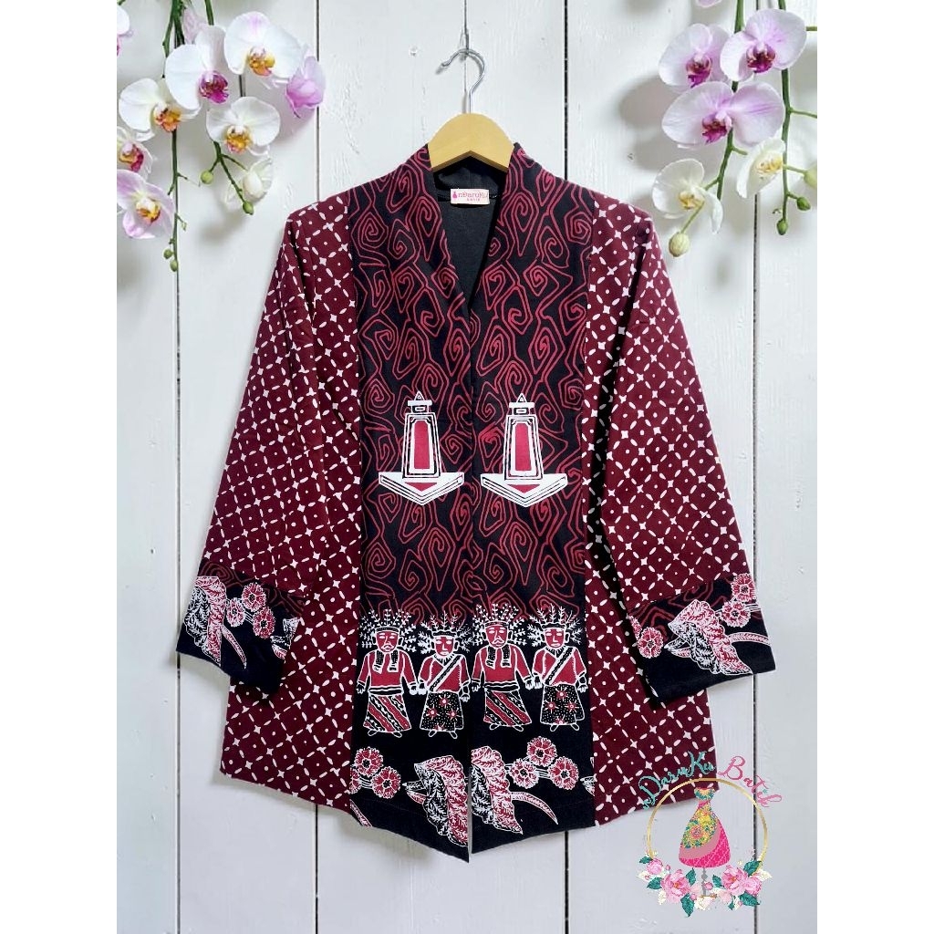 KEBAYA ENCIM BATIK ONDEL-ONDEL BETAWI LURIK
