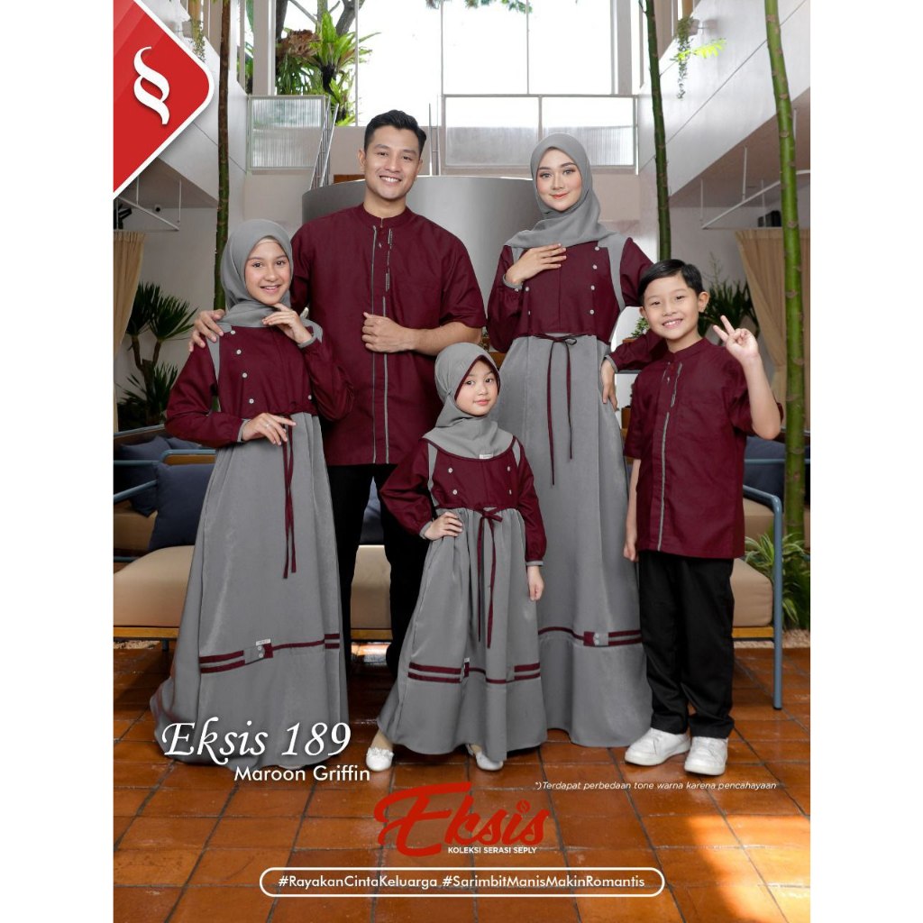 (COD) READY TERMURAH SARIMBIT/ COUPLE KELUARGA BY SEPLY EKSIS 189 MAROON GRIFFIN