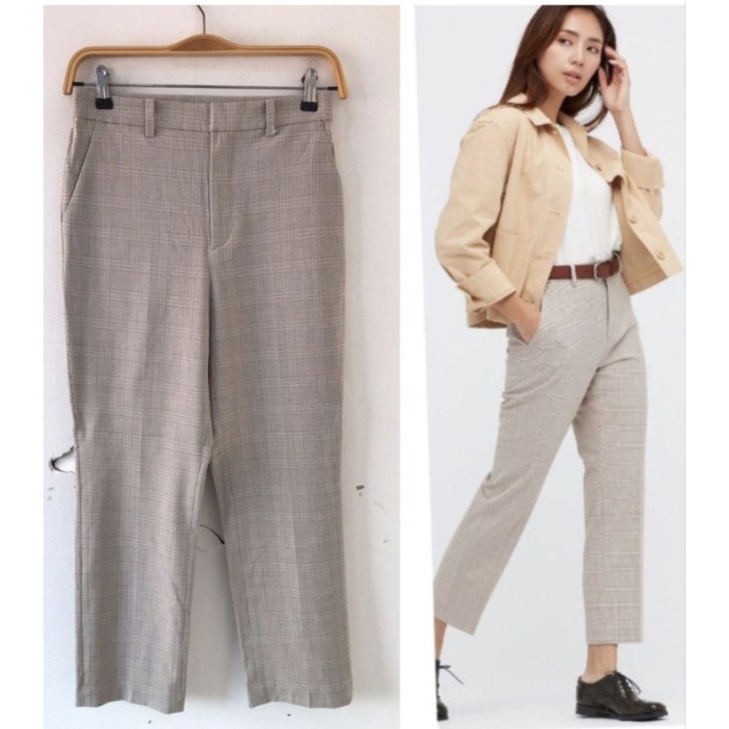 Uniqlo Smart Ankle 2 Way Tartan Beige XS