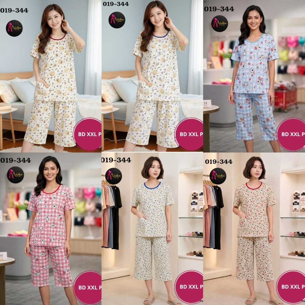 Baju Tidur Remaja - Dewasa BD XXL P | Baju Tidur Motif Baju Pendek Celana Pendek