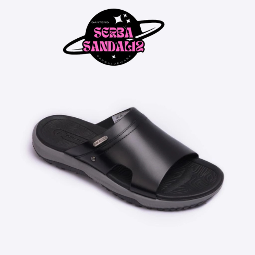PAKALOLO Sandal Pria Kulit Asli Glory 05 Hitam Ergonomis Ukuran 39-44