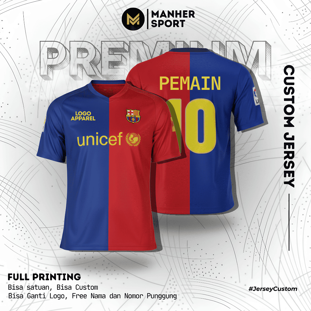 Jersey Barcelona 2008 2009 Full Printing