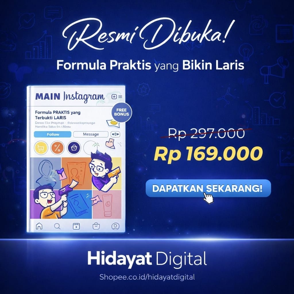 BUKU MAIN INSTAGRAM DEWA EKA PRAYOGA FORMULA PRAKTIS YANG BIKIN LARIS BILLIONARE STORE DIGITAL MARKE