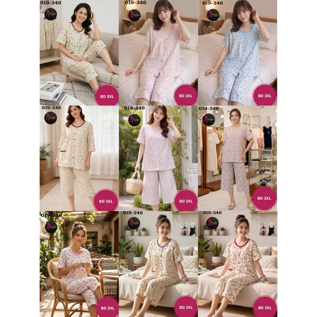 Baju Tidur Remaja - Dewasa BD 3XL | Baju Tidur Motif Baju Pendek Celana Pendek | Baju Tidur Kancing