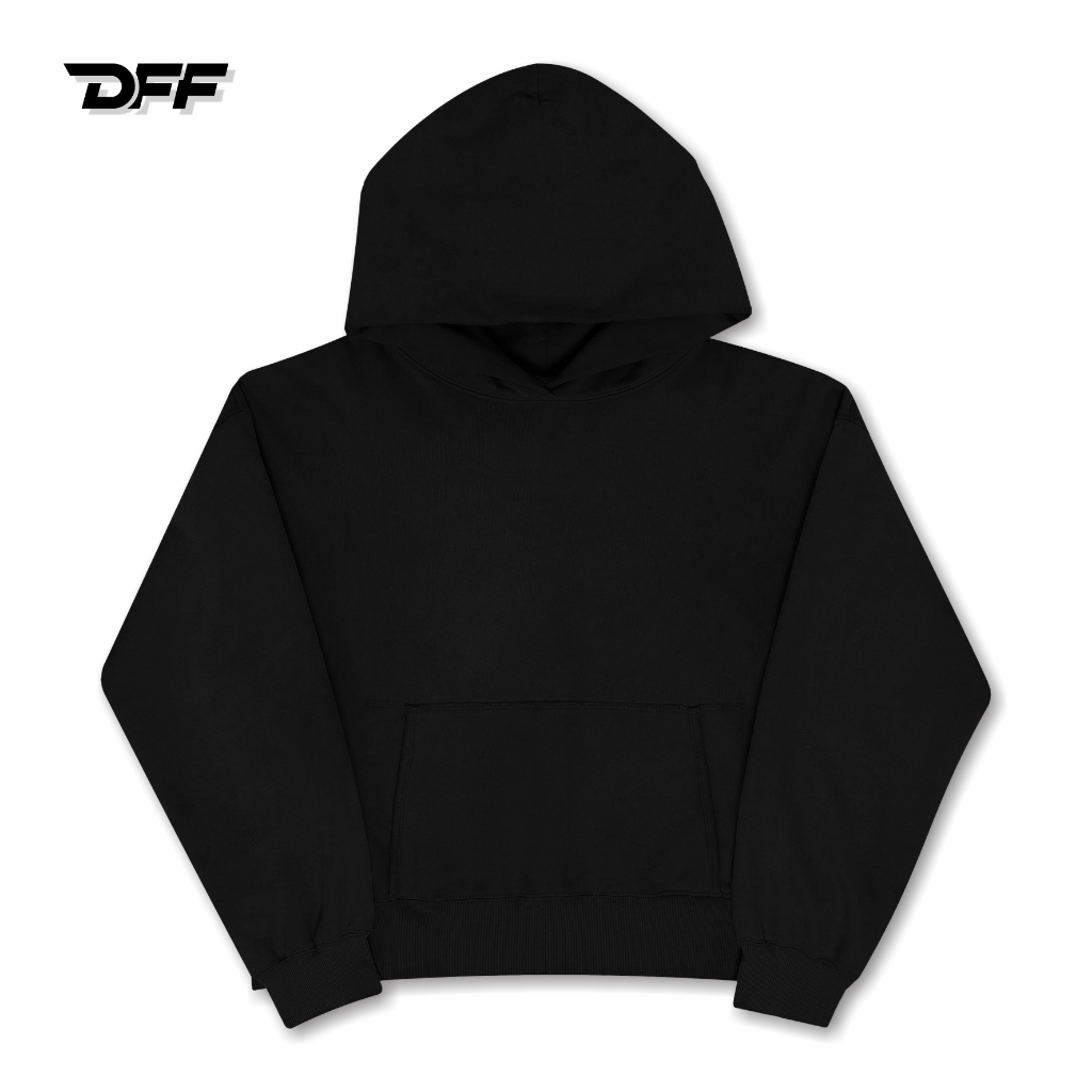 DFF - Hoodie Blank Black Cotton Fleece 330 gram
