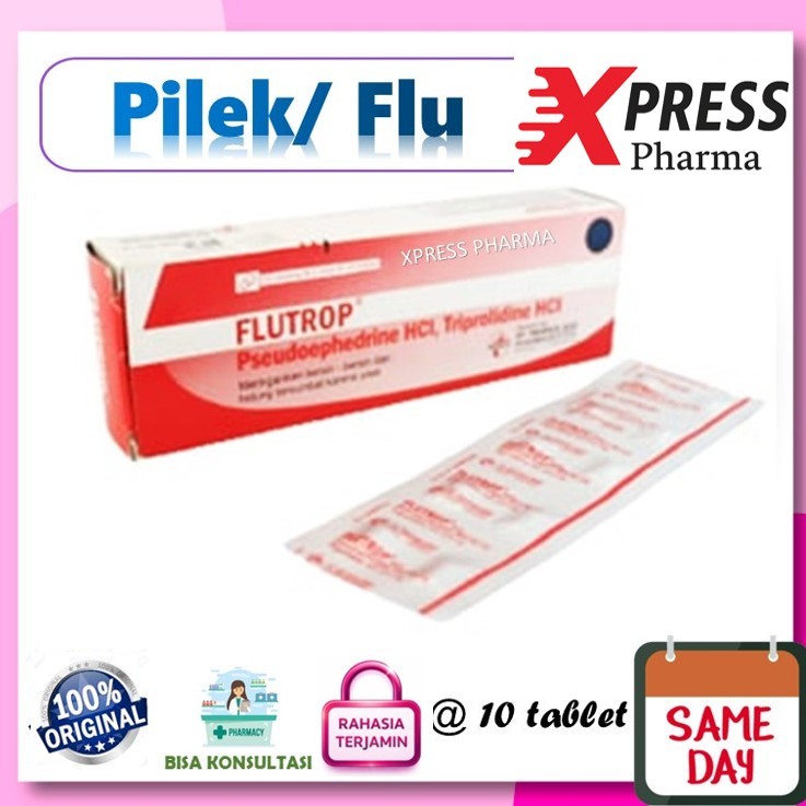 XPRESS  Flutrop STRIP Obat Pilek Dos Box Flu Flutop Kaplet Tablet Zs