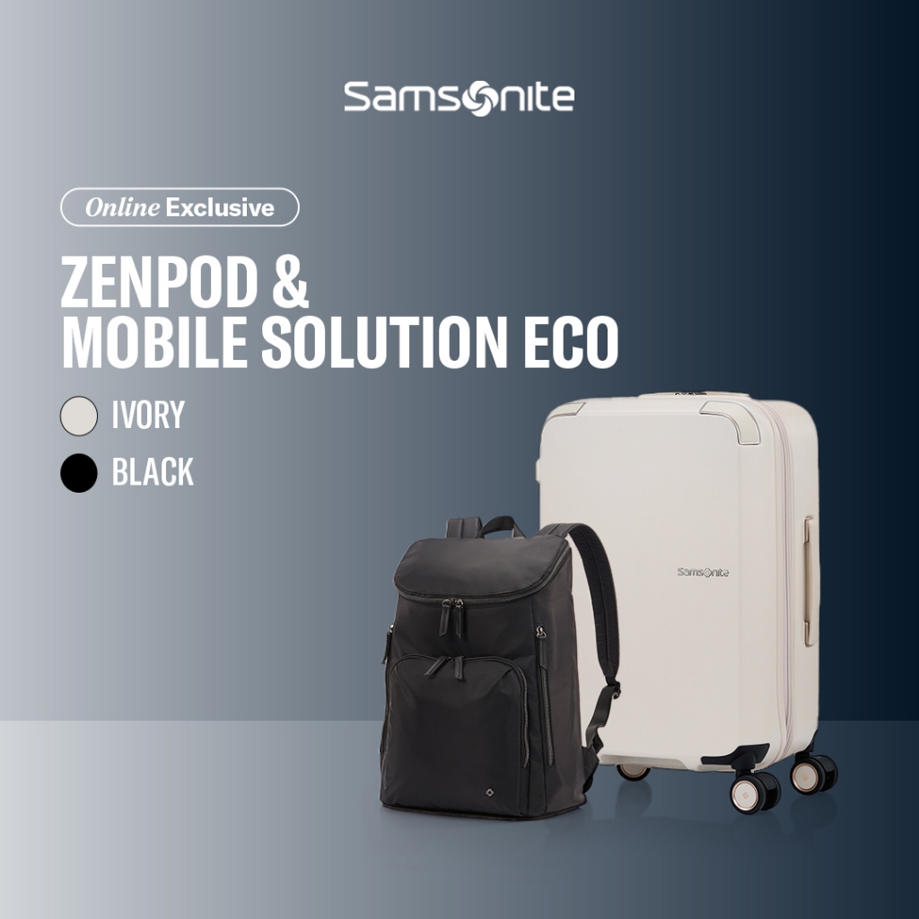 Samsonite Koper Zenpod Spinner Cabin Ivory + Mobile Solution Eco Deluxe BPV2 Antm Black