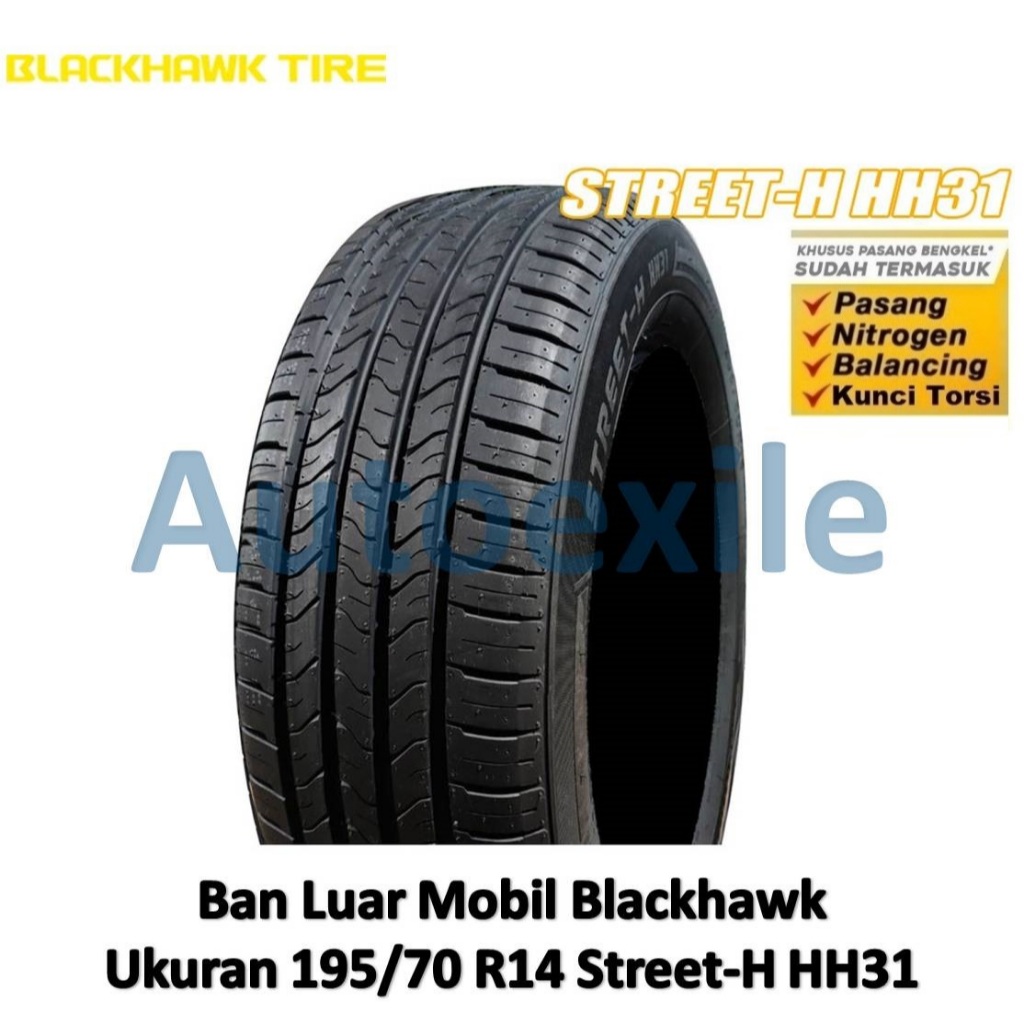 Ban Luar Blackhawk 195/70 R14 Street-H HH31 Tubeless Radial Mobil 195/70R14 Ring 14 Bisa Pasang Bala
