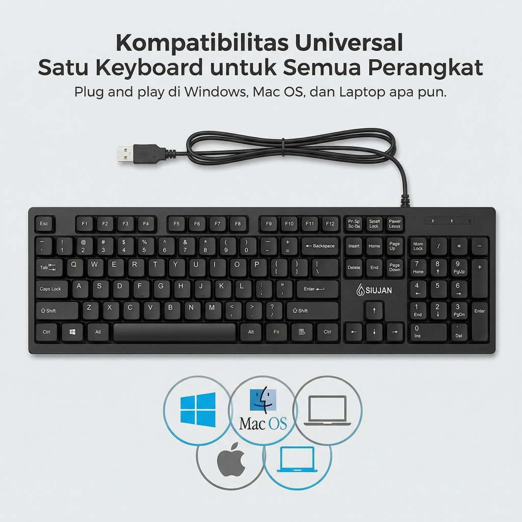 TSN Keyboard USB Keyboard PC Komputer Bisa Untuk Laptop PC Komputer HP KB-9