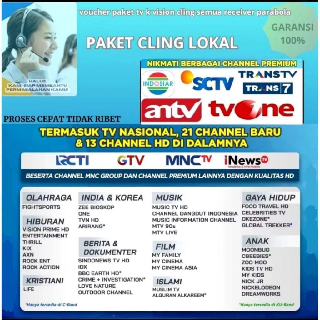 Paket Cling K Vision Cling 1 Tahun Proses Tercepat Terpercaya.