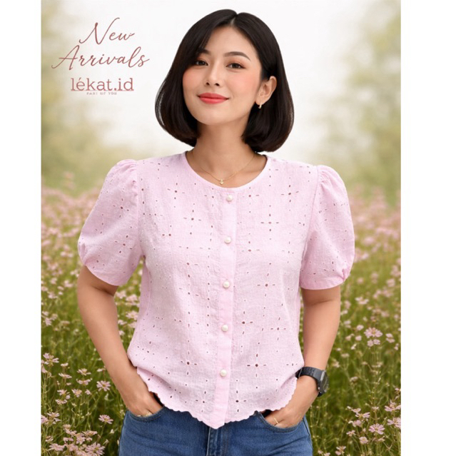 Tatum Shirt / Kemeja Wanita / Kemeja Katun Bolong / Kemeja Style Korea