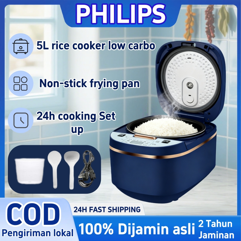 PHILIPS 5L Rice Cooker Penanak Nasi Sehat Multifungsi  low carbo Kapasitas Besar hemat listrik