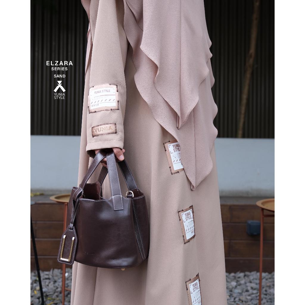 ELZARA SAND BY YUNIA SYARI | DRESS MUSLIMAH MEWAH | SET BAJU MUSLIM | ABAYA | BERGO | FRENCH SQUARE 