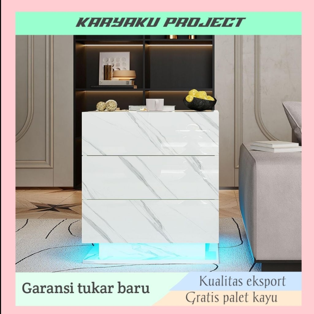 meja nakas estetik+ lampu meja nakas lesehan