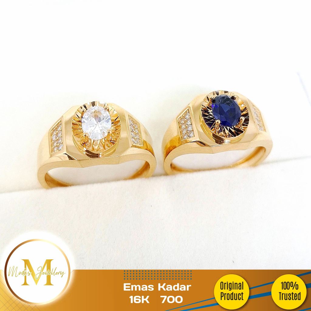 MODIS JEWELLERY - Cincin Pria Variasi Kuning - Emas 16k  700
