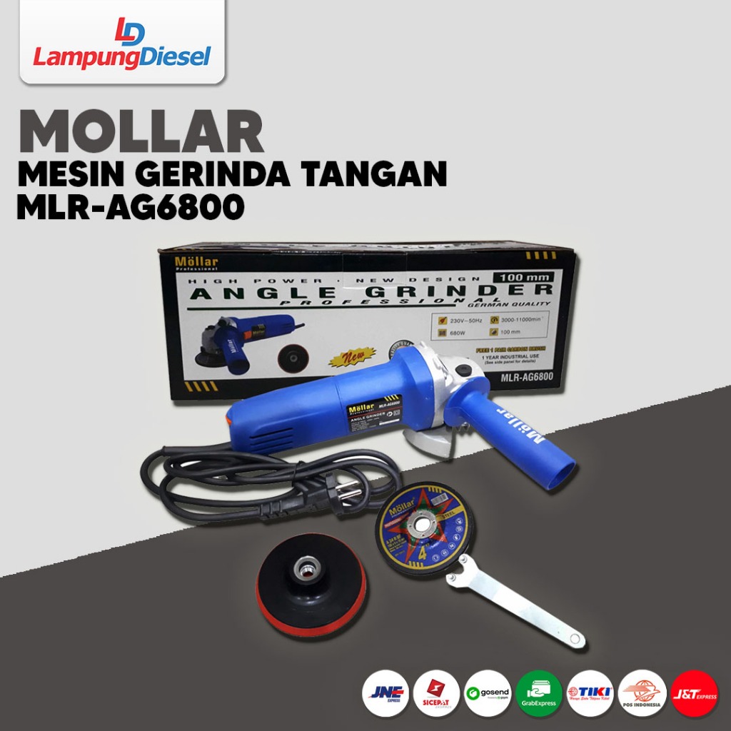 MOLLAR MLR AG6800 Mesin Gerinda Tangan Ukuran 4"