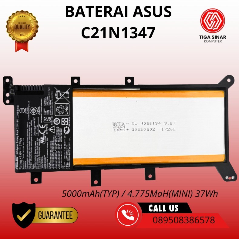 Original Baterai Asus C21N1347 X555 X555B X555LA X555Q X555QG X555LB X555LD X555LN X555LF