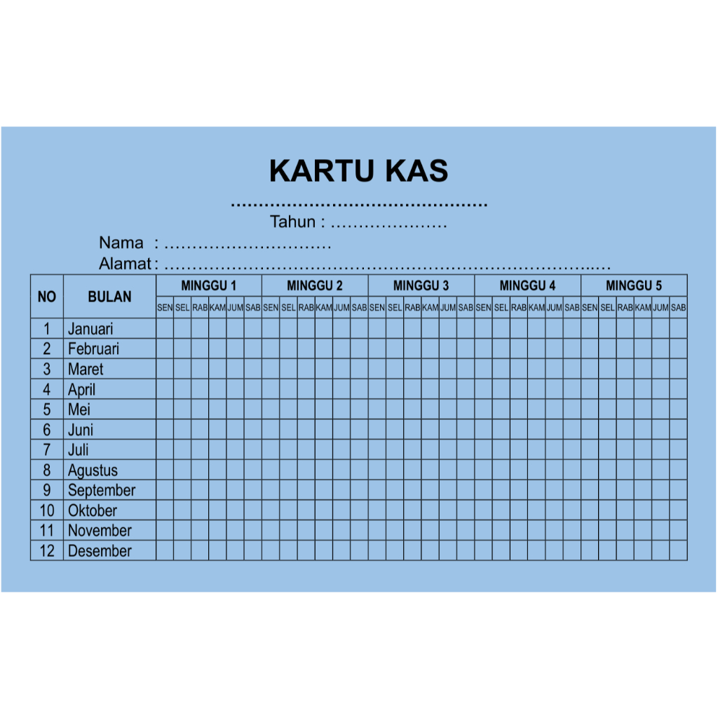 Kartu Kas Warga | Kartu SPP Sekolah | Buku Kas