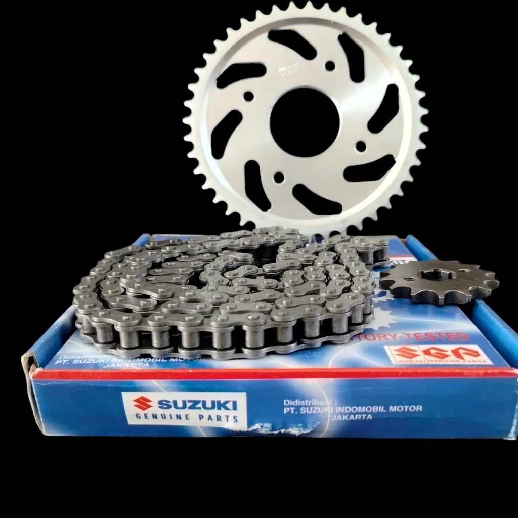 Gear set satria fu new/gear gir sepaket rantai satria fu 150 new/gear set komplit suzuki satria fu n
