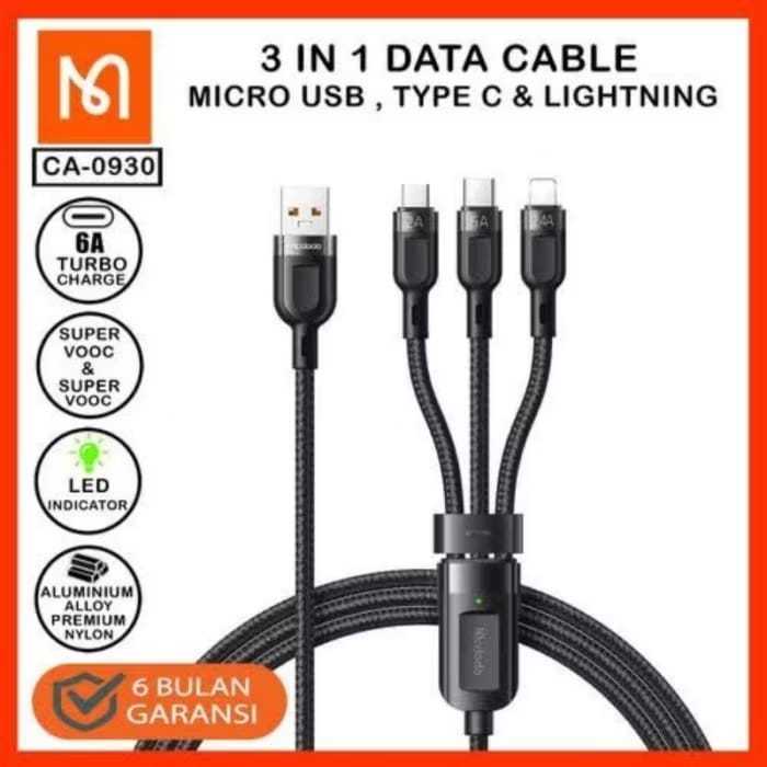 MCDODO Kabel Data 3in1 Fast Charging 66W Max 6A CA-093