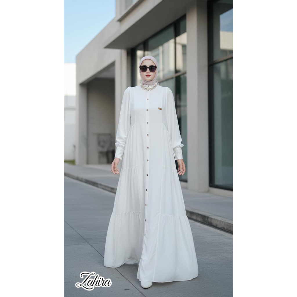 Zahira gamis polos busui//dress polos//standar jumbo//gamis sutra anti UV