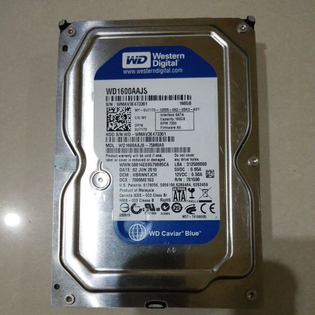 Western Digital Harddisk SATA 160 GB WD BLUE 3,5"Inch WD 1600AAJS