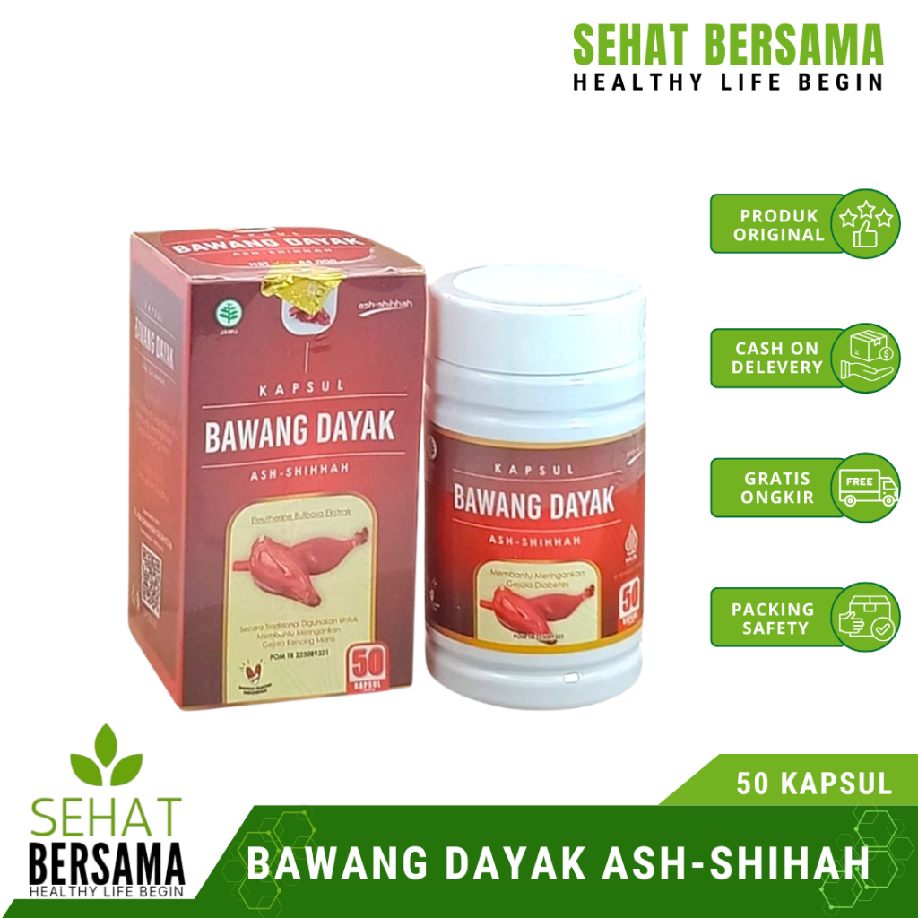 Bawang Dayak Ash-Shihah | Ekstrak Eleutherine Bulbosa Ekstrak Bawang Berlian 50 Kapsul