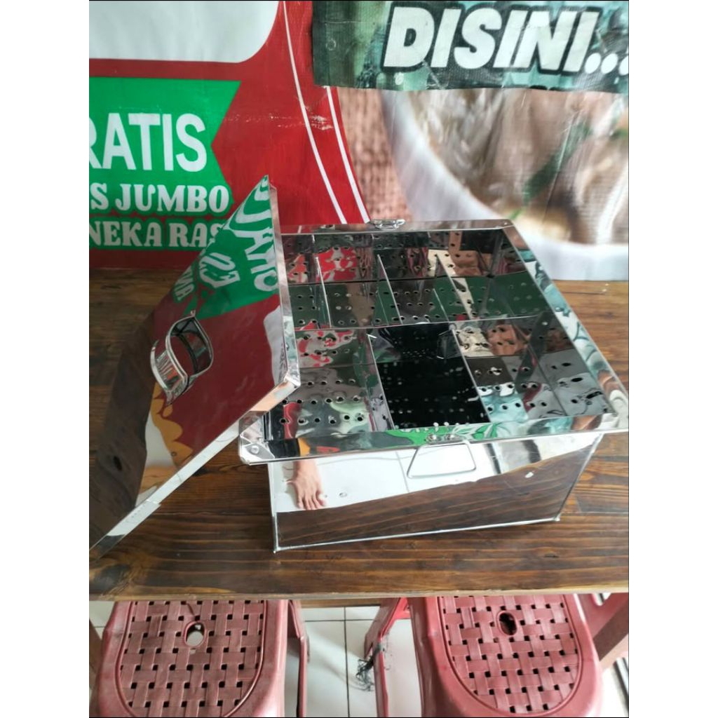 Dandang sekat 6 bakso malang ukuran 35cmx35cm stainles steel