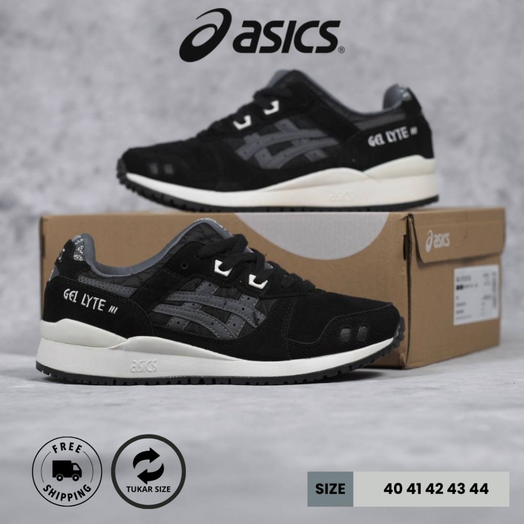 SEPATU RUNNING VOLI ASICS GEL LYTE III OG PAISLEY BLACK CREAM