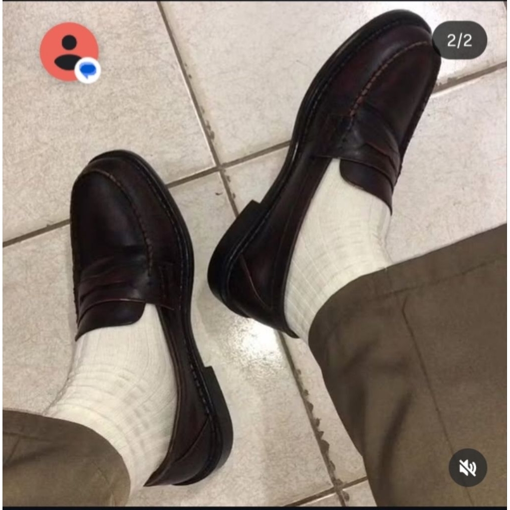 RAJIB - Sepatu kulit asli warna CoklatnBurgundy Fanny HARUTA
