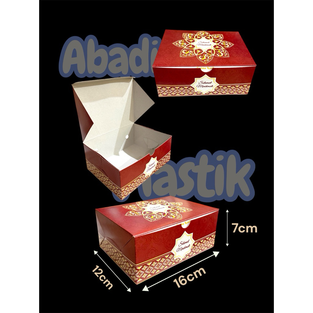 DUS KUE 12x16 MERAH BATIK COLLECTION/BOX KUE/TEMPAT KUE 12x16/BOX SELAMATAN 12x16