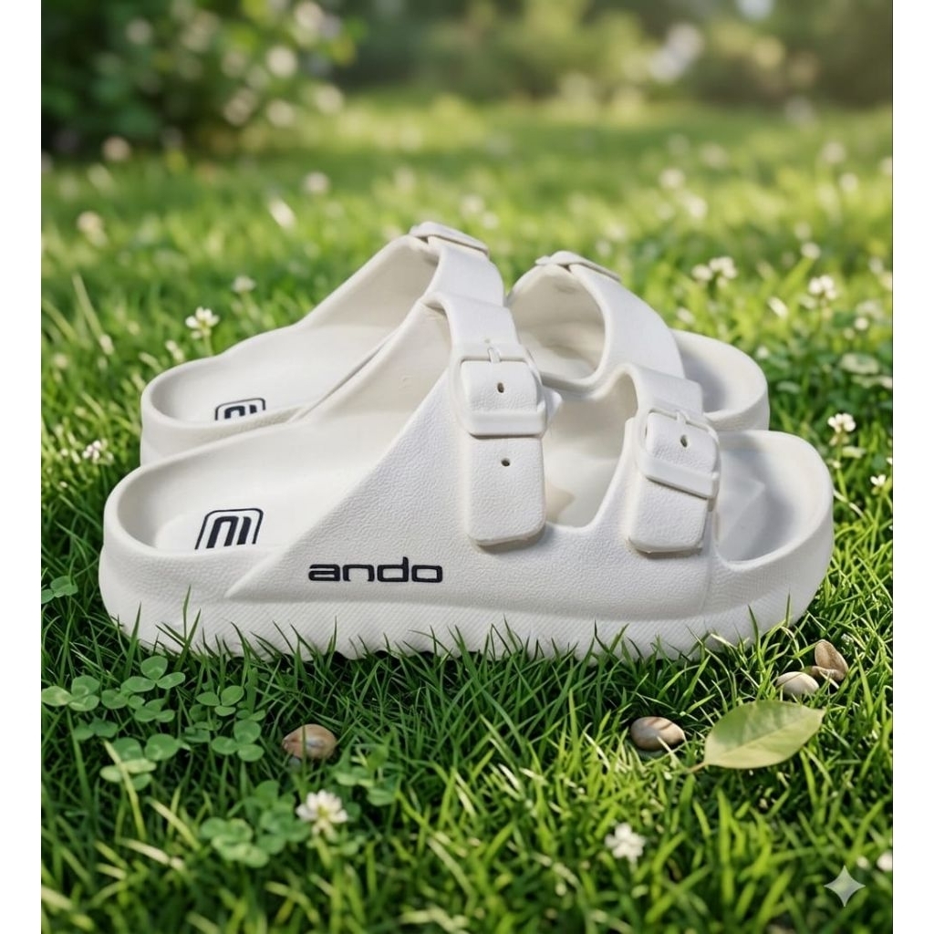 Ando Sandal Selop Pria dan Wanita Tali Dua Nyaman Anti Slip Sendal Karet Unisek