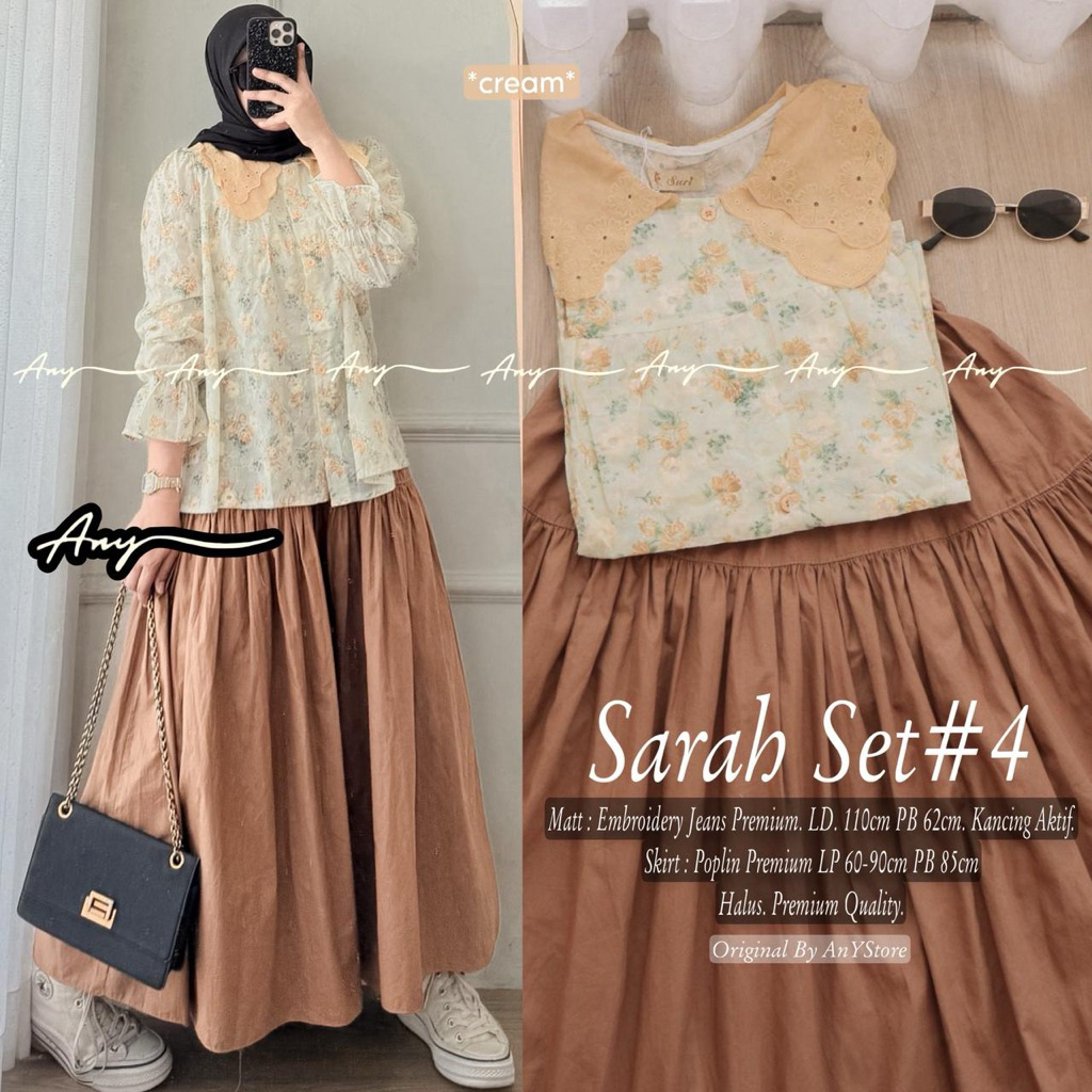 SARAH FERUCA RALINA ZIRIA LENORA DELIA MAISA SET ORIGINAL BY ANY STORE oneset setrok atasan blouse m