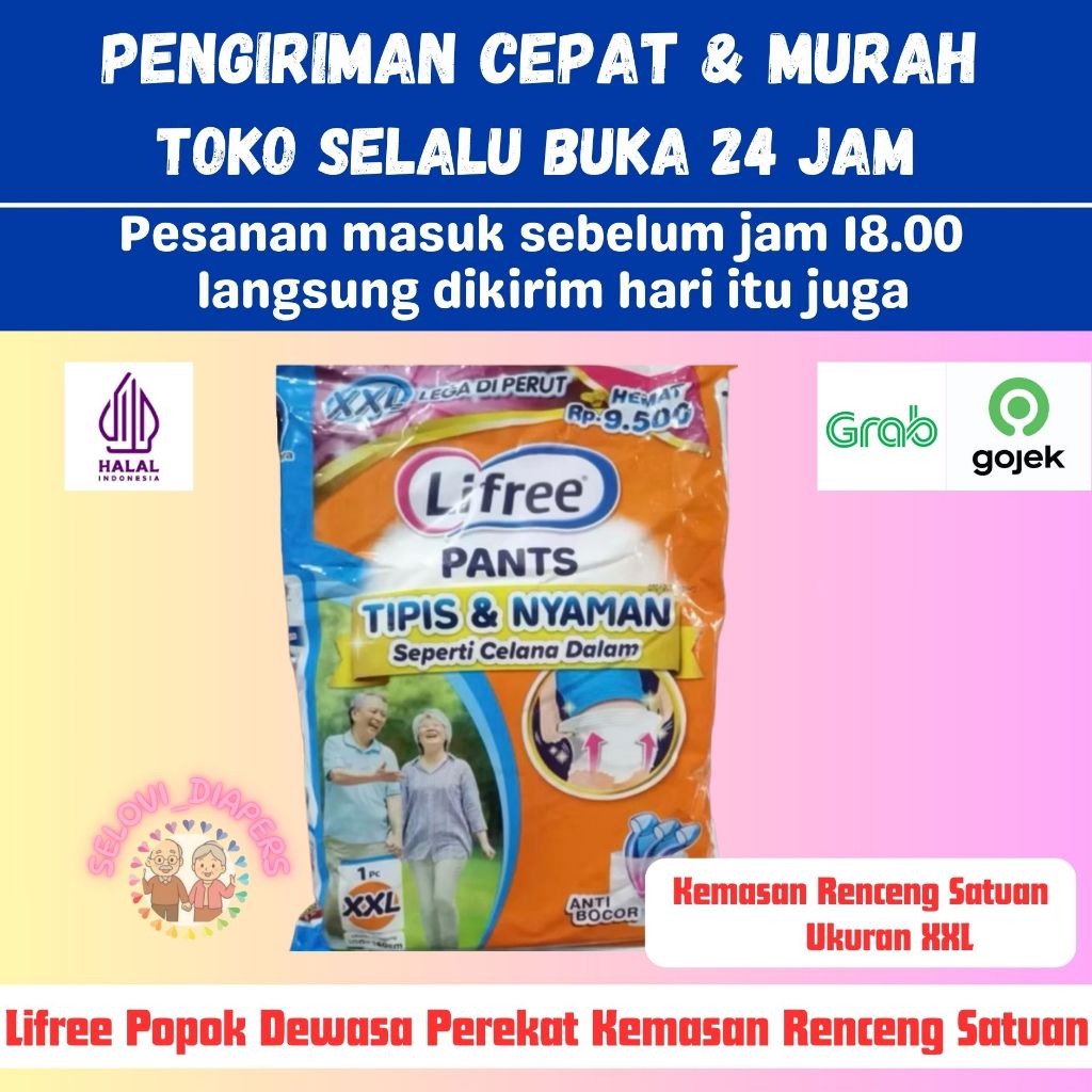 Lifree Pampers Dewasa Ukuran XXL Model Celana Tipis dan Nyaman