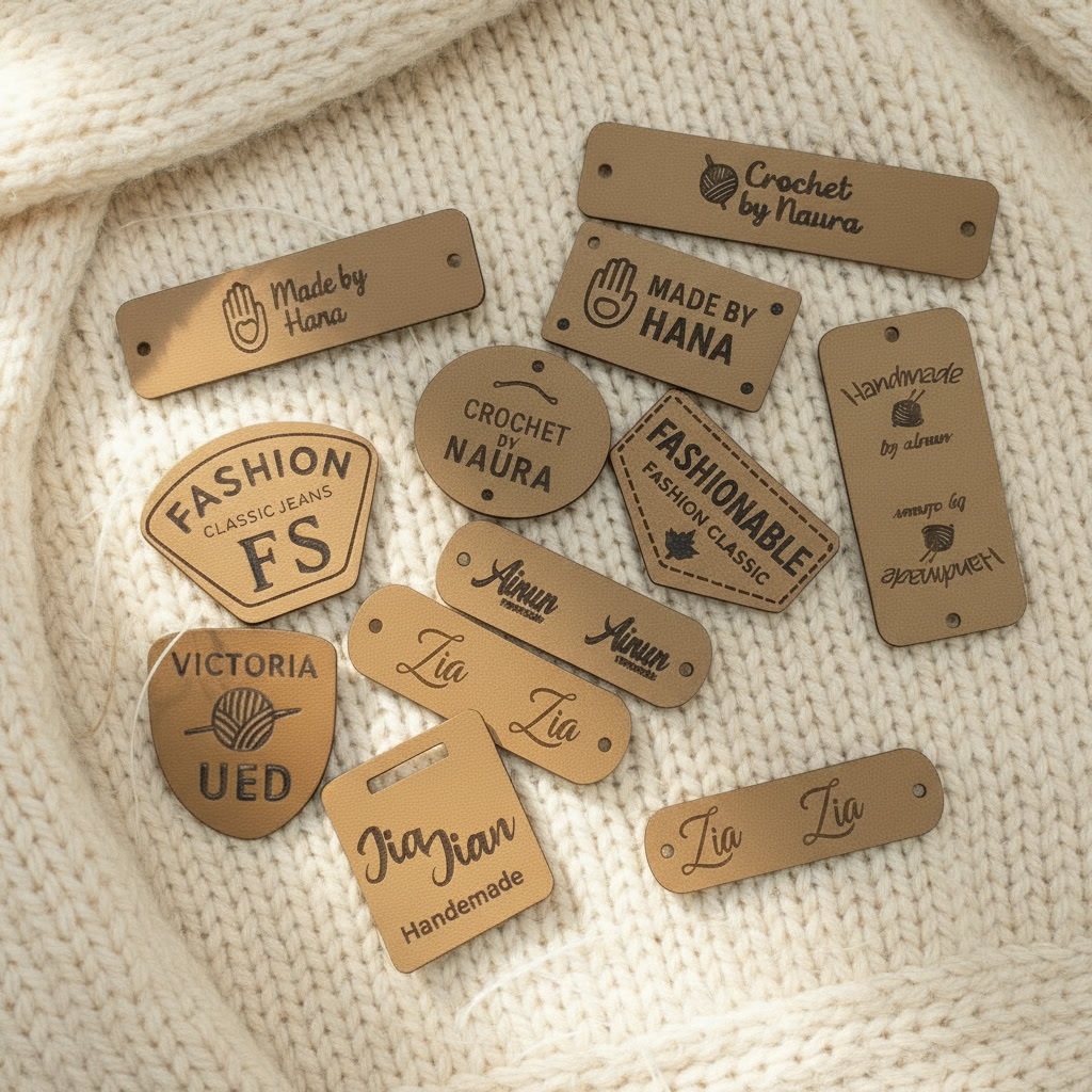 Label Kulit Label Hijab Kulit Label Custom