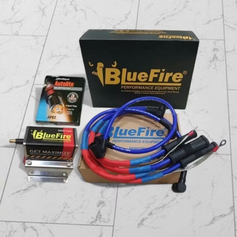 Paket Kabel Busi Bluefire Grounding 4 Core 11mm Suzuki Jimny Katana Sierra Caribian - Koil Bluefire 