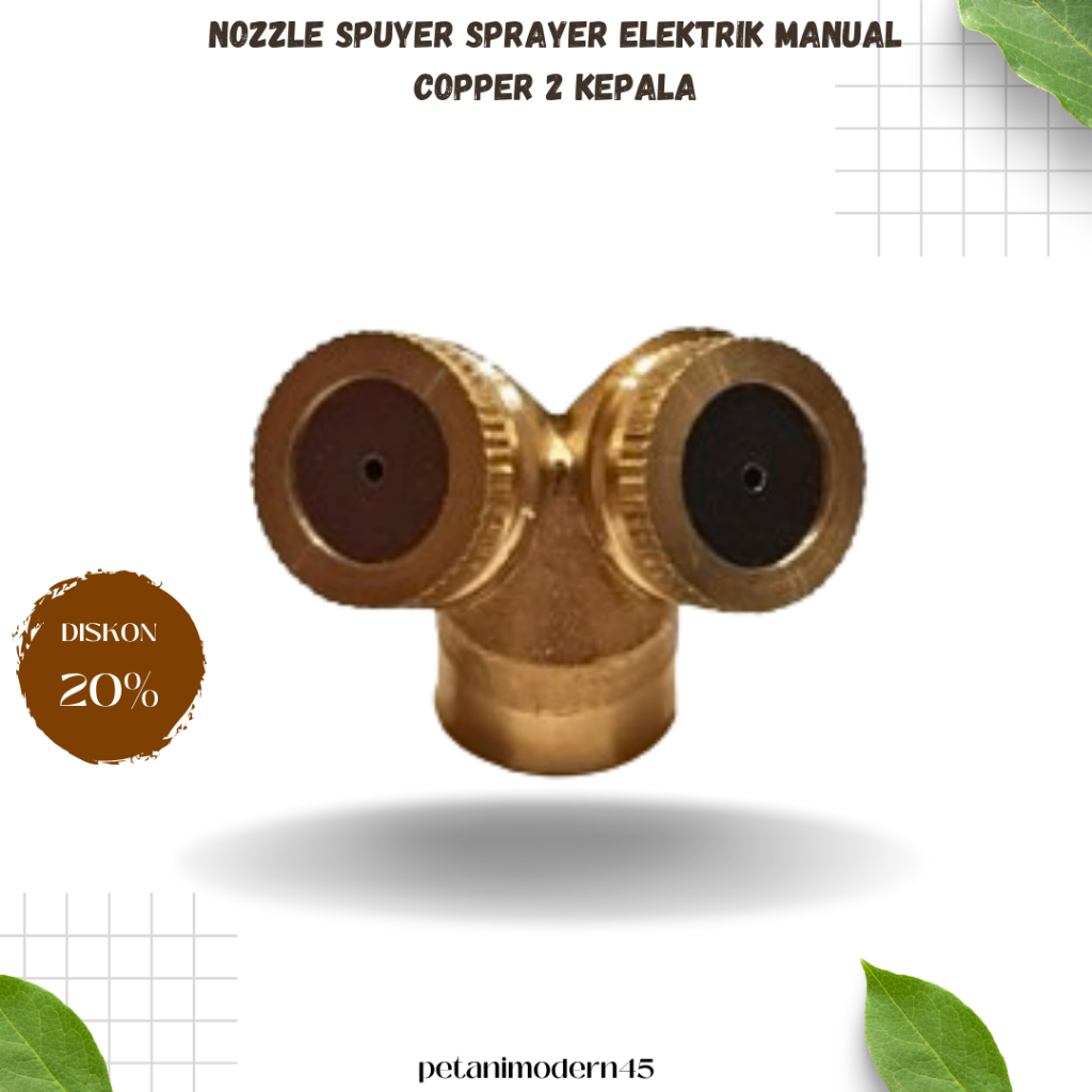Nozzle spuyer sprayer elektrik manual copper 2 kepala