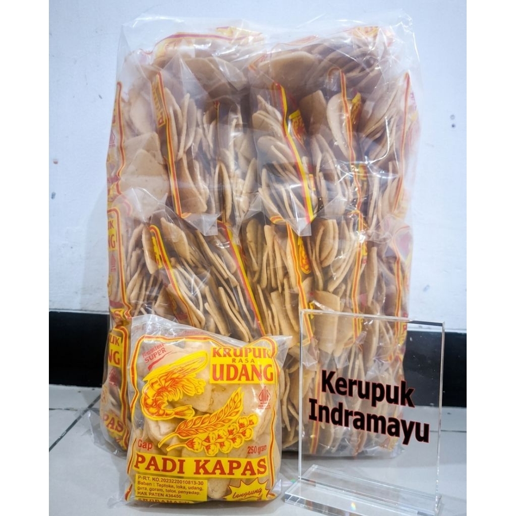 Kerupuk Udang Padi Kapas SEDANG khas Indramayu 1 bal (berat 5 kg isi 20 bungkus)