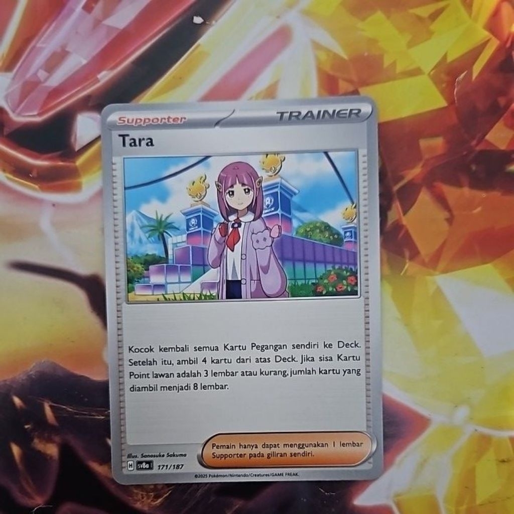 kartu pokemon tcg indonesia festival terastal sv8a supporter tara 171 trainer
