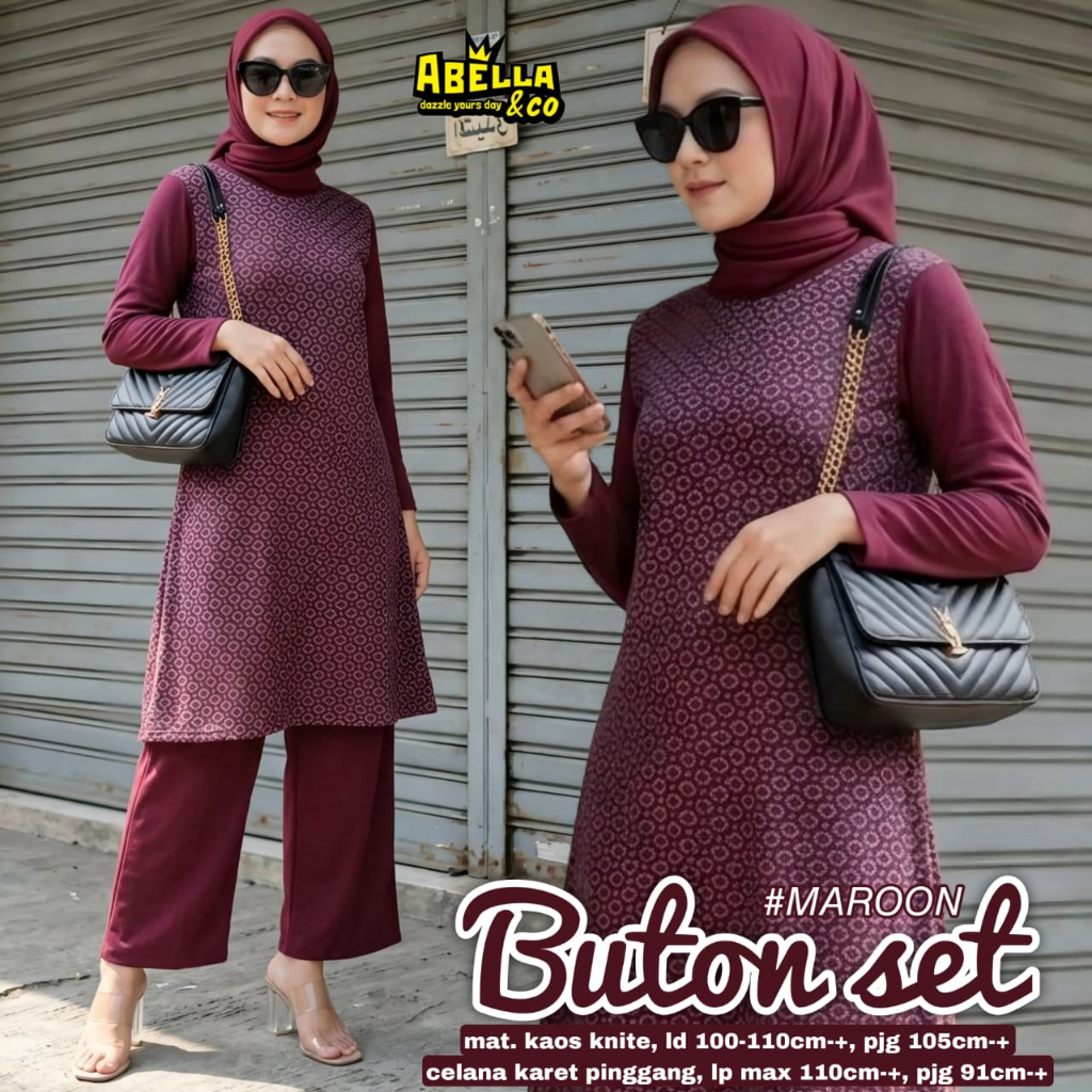 Pakaian Wanita HQ BUTON SET From AbELLA FASHION STORE