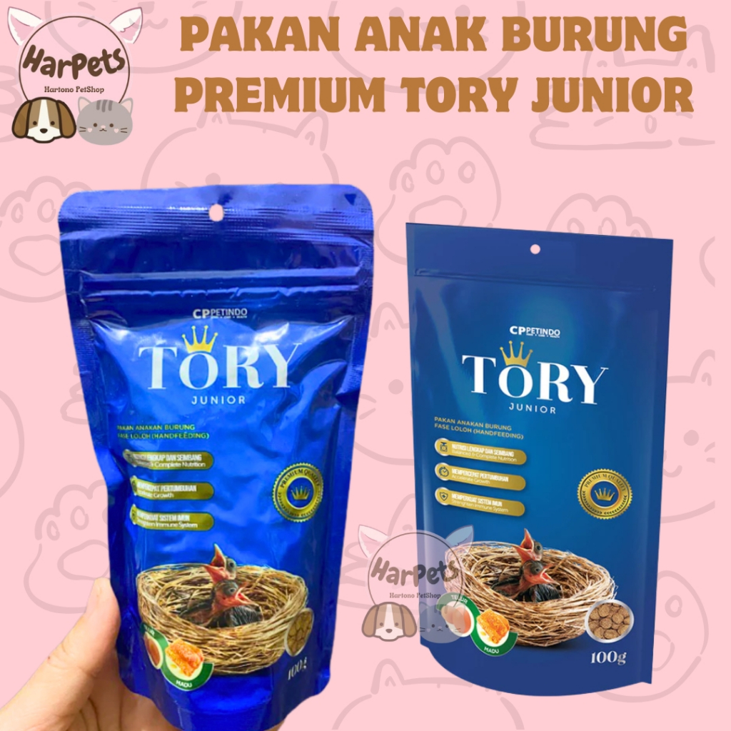 PAKAN ANAKAN BURUNG TORY JUNIOR - Bubur Meloloh Burung Murai Kacer Lovebird Mempercepat Pertumbuhan 