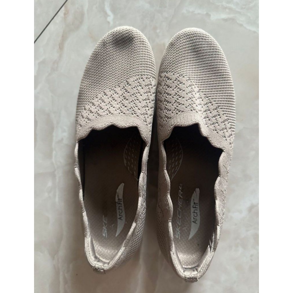 Skechers sepatu jalan wanita jumbo besar bigsize flats flat shoes walk nyaman air cushion arch fit