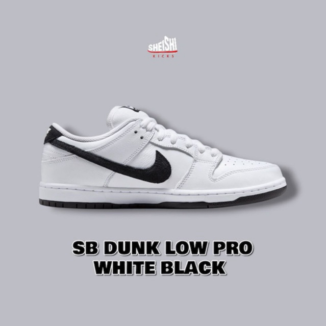 Sepatu Sneakers Pria SB Dunk Low Pro White & Black